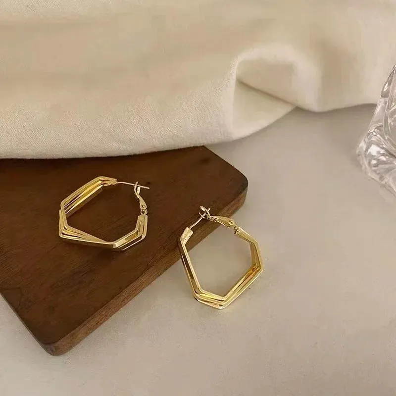 Unique Design Elegant Delicate Retro Exaggerated Multilayer Stud Earrings Women Jewelry