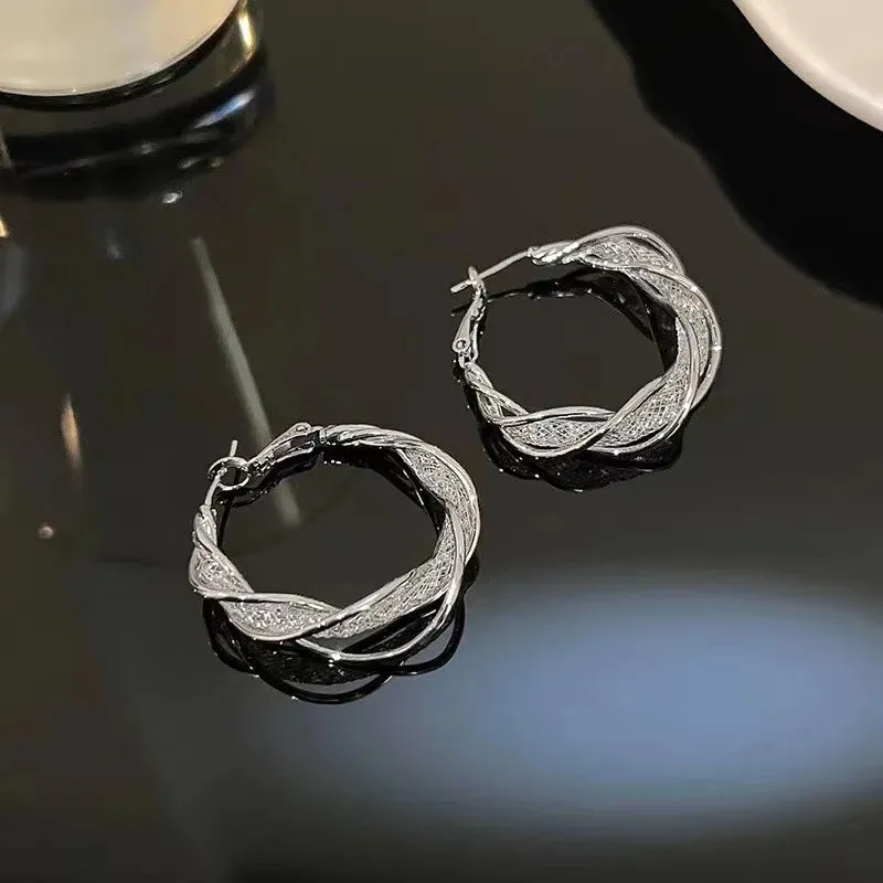 Unique Design Elegant Delicate Retro Exaggerated Multilayer Stud Earrings Women Jewelry