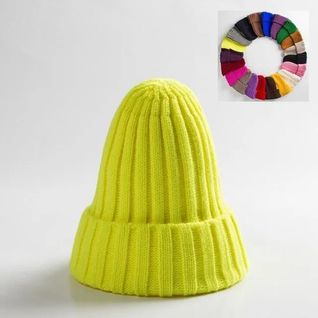 Unisex Hat Cotton Blends Solid Warm Soft HIP HOP Knitted Hats Men Winter Caps Women's Skullies Beanies For Girl Wholesale шляпа