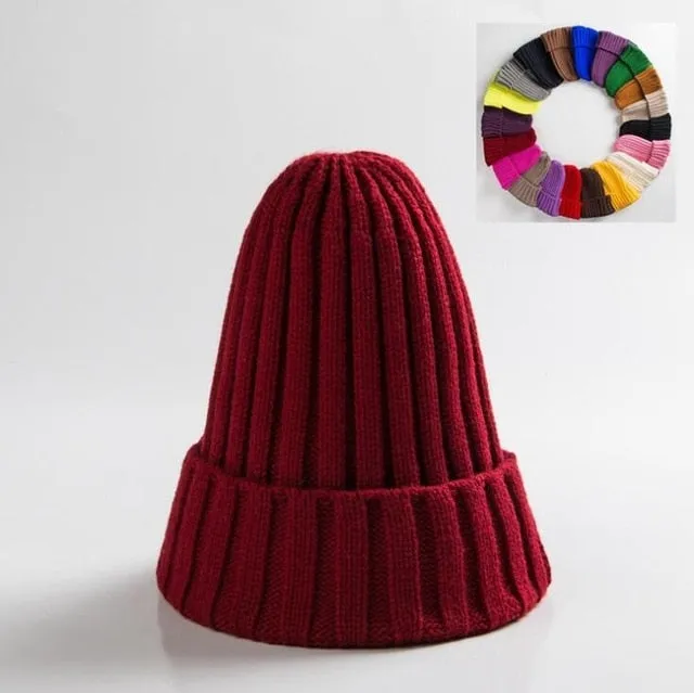 Unisex Hat Cotton Blends Solid Warm Soft HIP HOP Knitted Hats Men Winter Caps Women's Skullies Beanies For Girl Wholesale шляпа