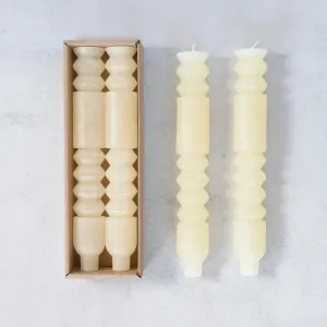 UNSCENTED TOTEM TAPER CANDLES IN BOX, SET OF 2