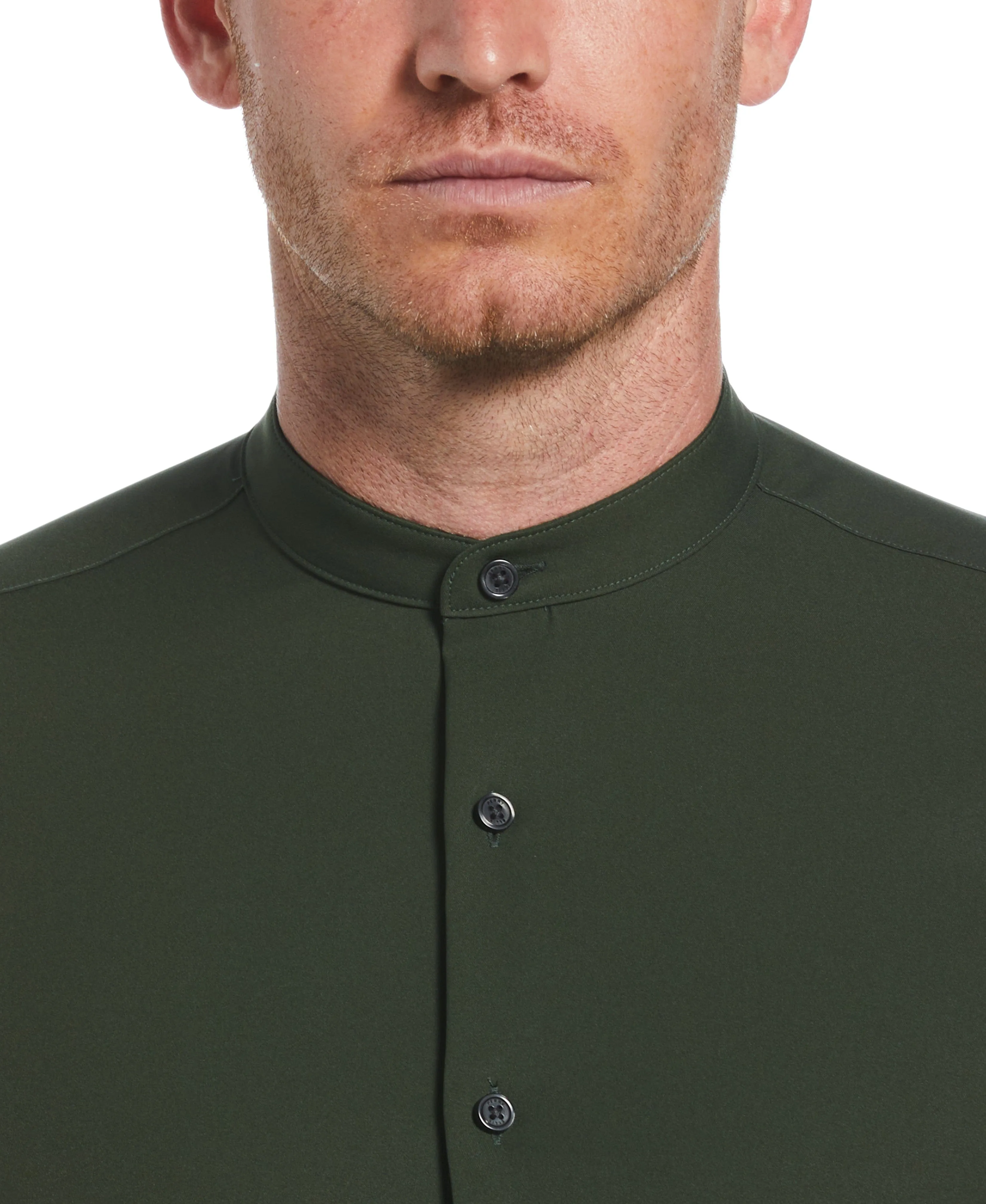 Untucked Total Stretch Slim Fit Banded Collar Shirt
