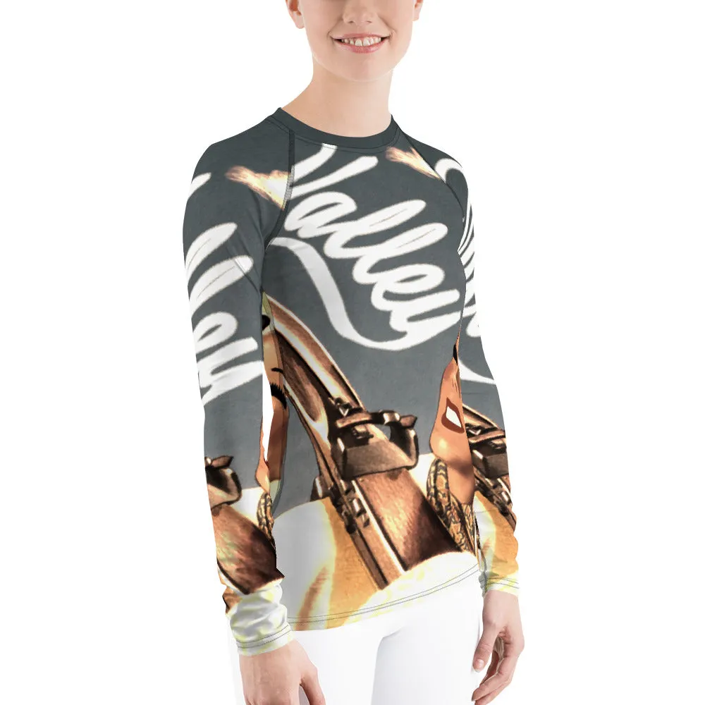 Valley Girl Skier Grey Women's Long Sleeve Top
