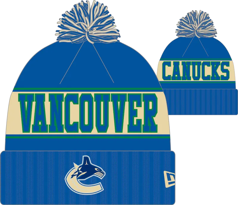 Vancouver Canucks Retro Knit Fleece Lined Pom Toque