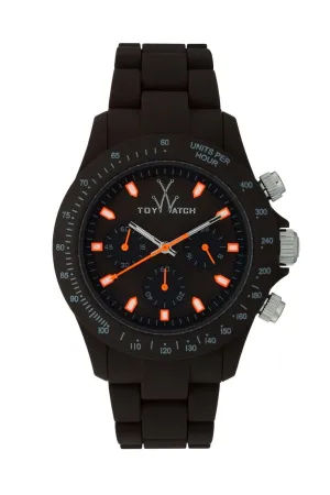 Velvety Chrono Black with Orange Markers