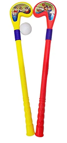 Verbier Hockey Set for Kids 2 Hockey Sticks 1 Ball Kids Party Return Gift (3-5 Year) Pack of 1