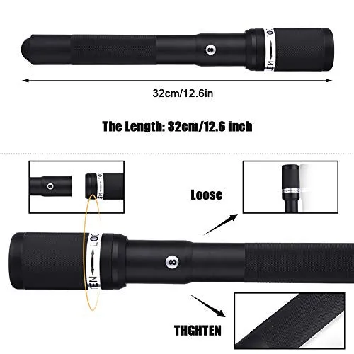 VGEBY 12.6 Inch Cue Extender Aluminum Alloy Billiard Holder Push On Telescopic Cue Extension (Color : Black)