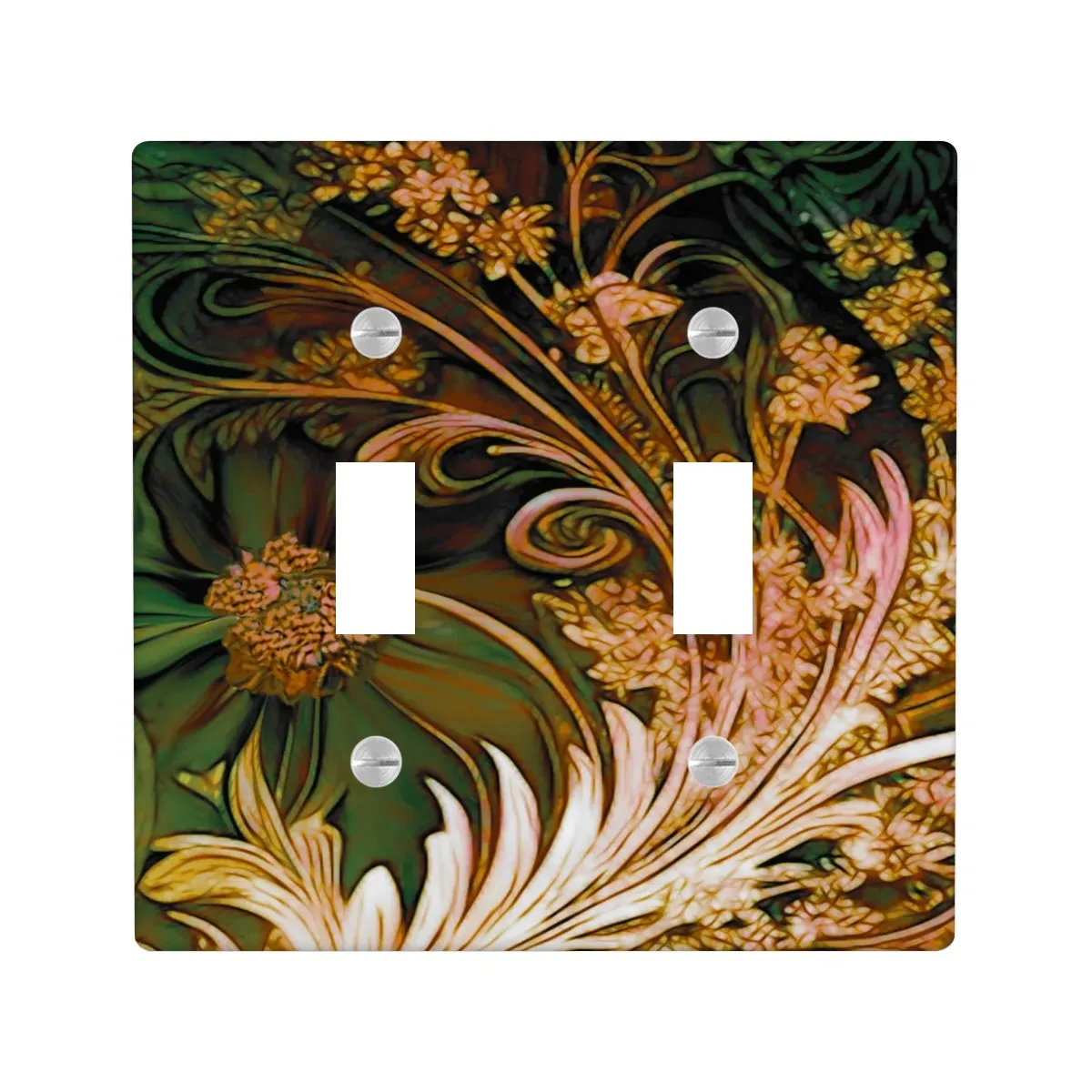 Victorian Switch Plate Cover, Earth Tones Floral Art Home Decor, Two Sizes