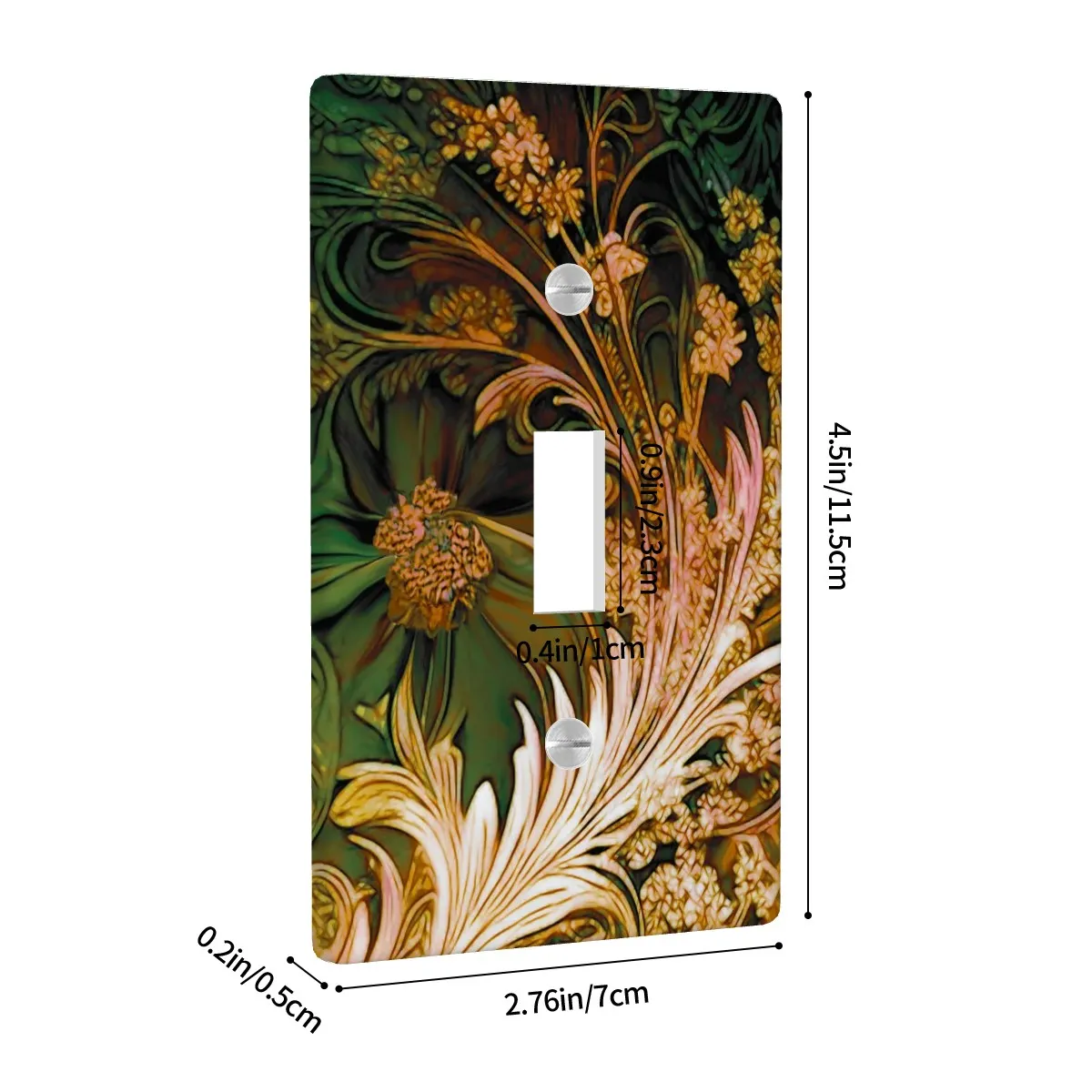 Victorian Switch Plate Cover, Earth Tones Floral Art Home Decor, Two Sizes