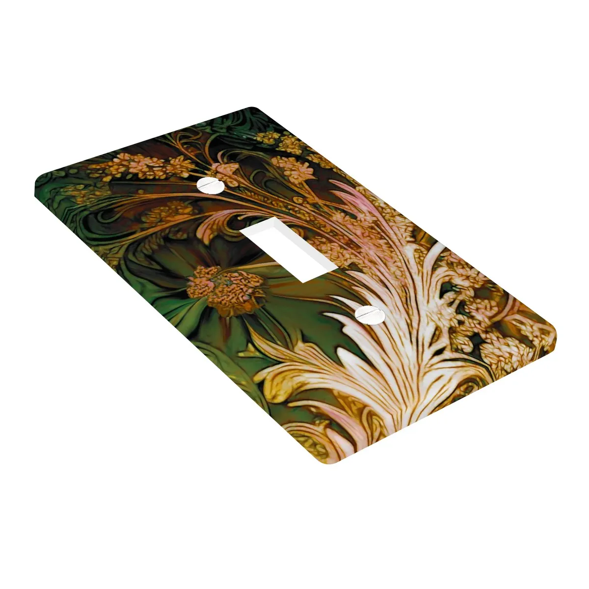Victorian Switch Plate Cover, Earth Tones Floral Art Home Decor, Two Sizes