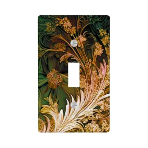 Victorian Switch Plate Cover, Earth Tones Floral Art Home Decor, Two Sizes