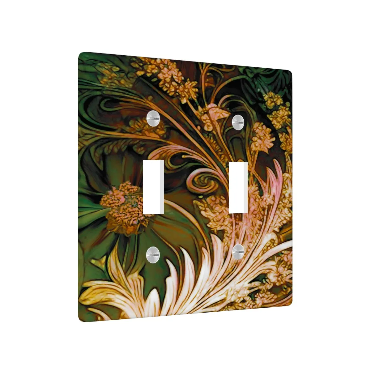 Victorian Switch Plate Cover, Earth Tones Floral Art Home Decor, Two Sizes