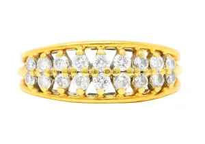 Vintage 0.55 CTW Diamond 18 Karat Gold Split Band Ring