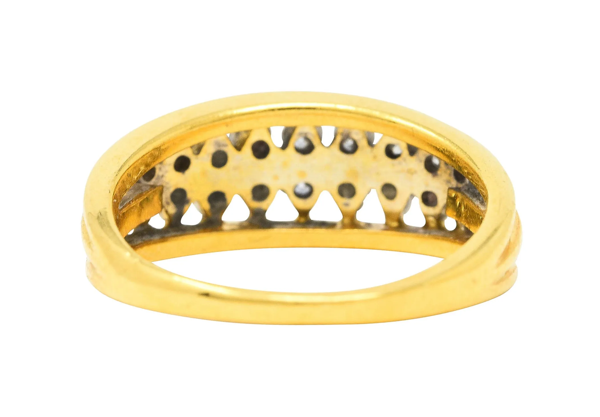 Vintage 0.55 CTW Diamond 18 Karat Gold Split Band Ring