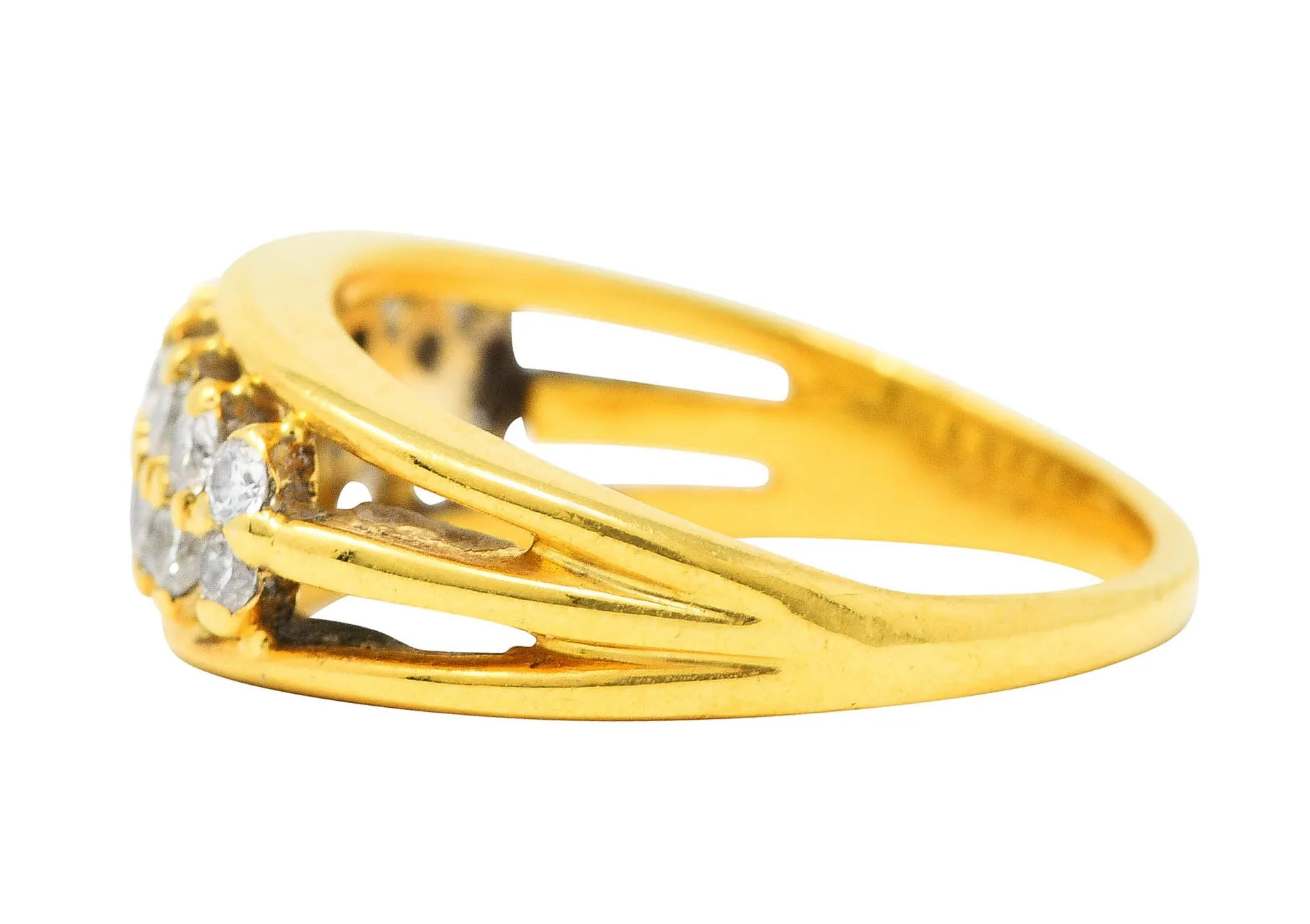 Vintage 0.55 CTW Diamond 18 Karat Gold Split Band Ring