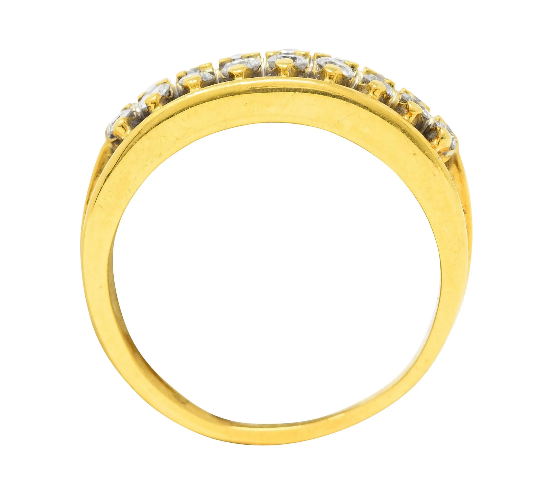 Vintage 0.55 CTW Diamond 18 Karat Gold Split Band Ring