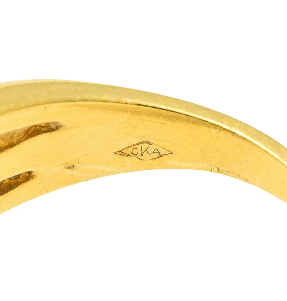 Vintage 0.55 CTW Diamond 18 Karat Gold Split Band Ring