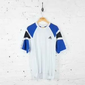 Vintage Adidas T-shirt - White/Blue - L