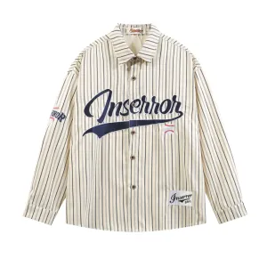 Vintage Baseball Letters Embroidered Shirt