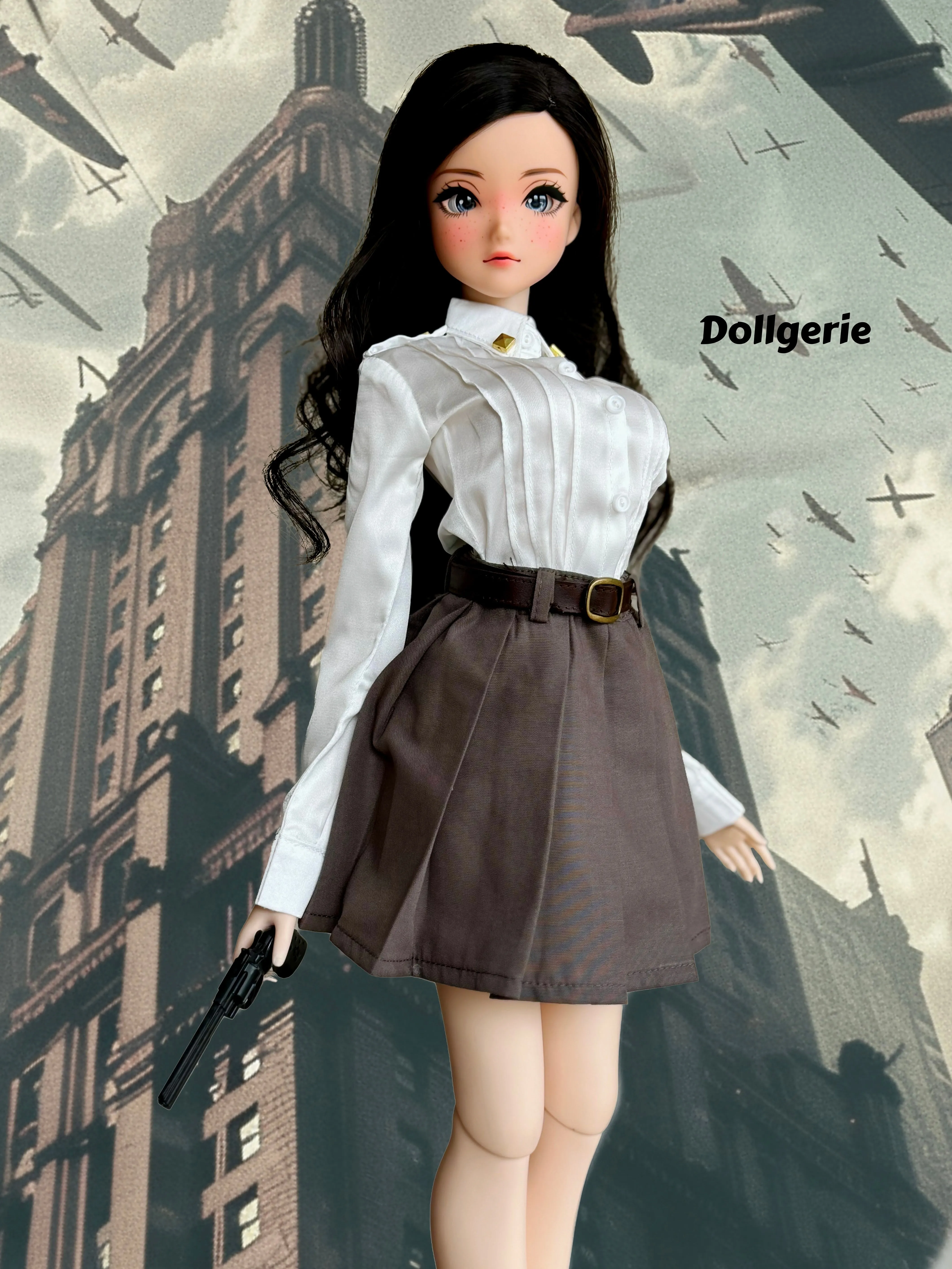 Vintage-Inspired Silhouette Blouse and Skirt Set for SmartDoll / DD