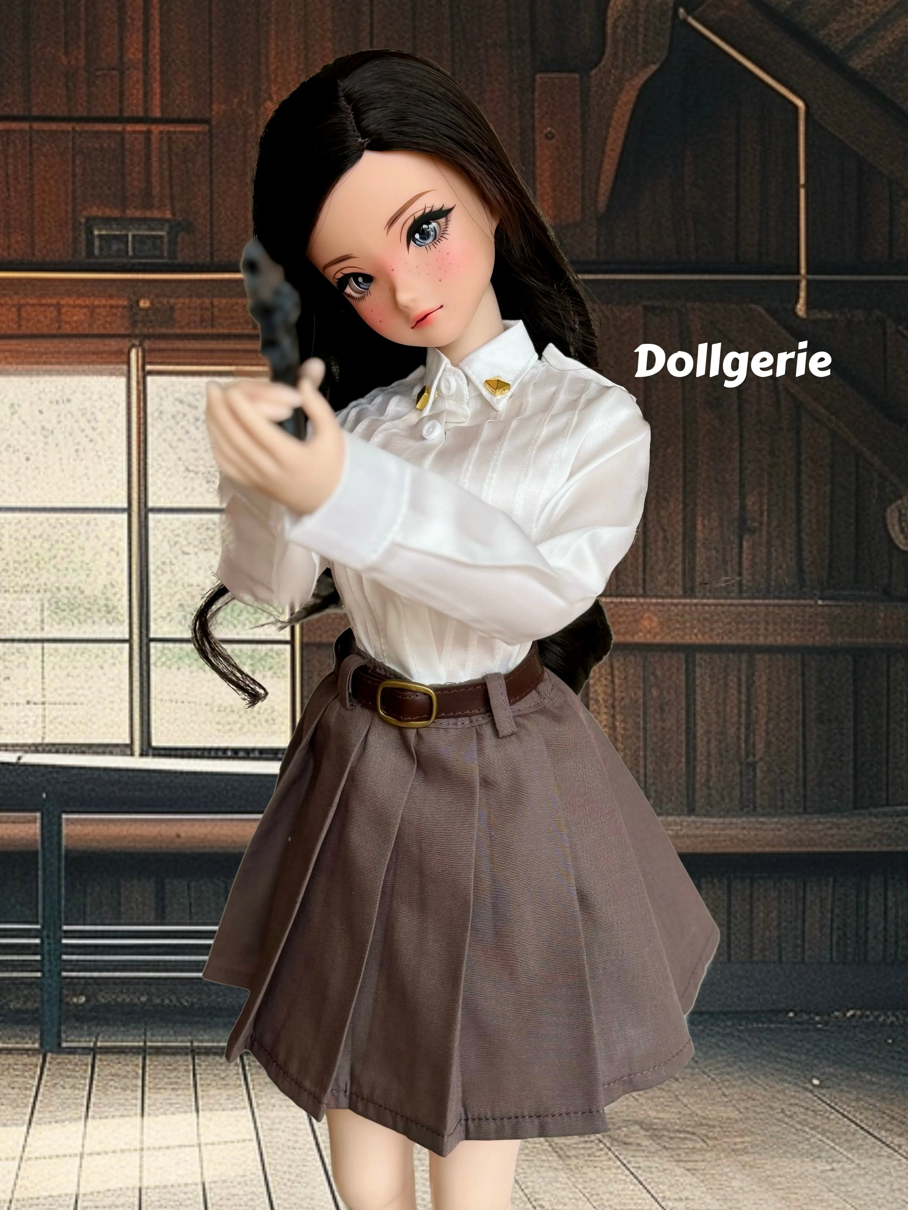 Vintage-Inspired Silhouette Blouse and Skirt Set for SmartDoll / DD