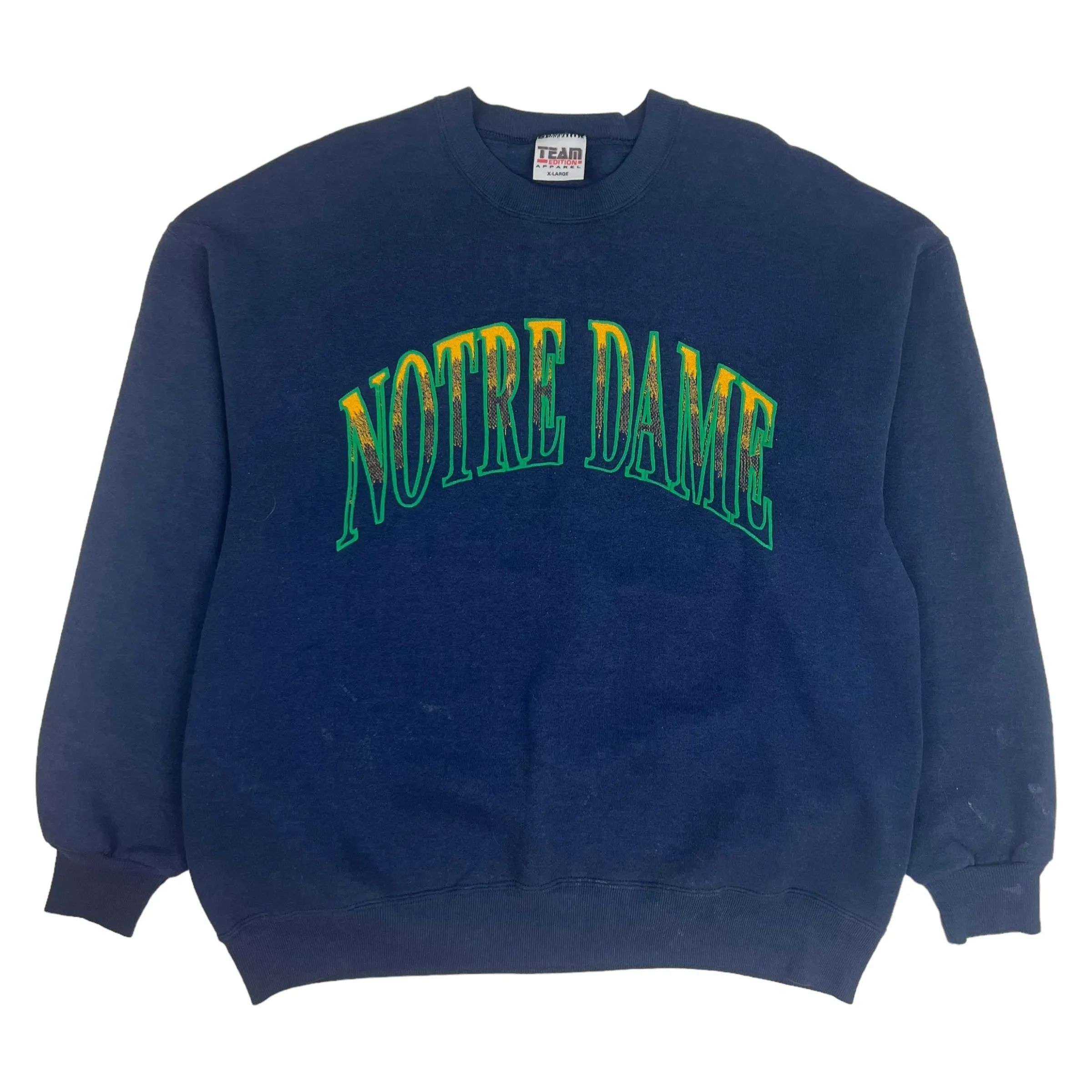 Vintage Notre Dame Crewneck Sweater - Navy Blue Retro Pullover
