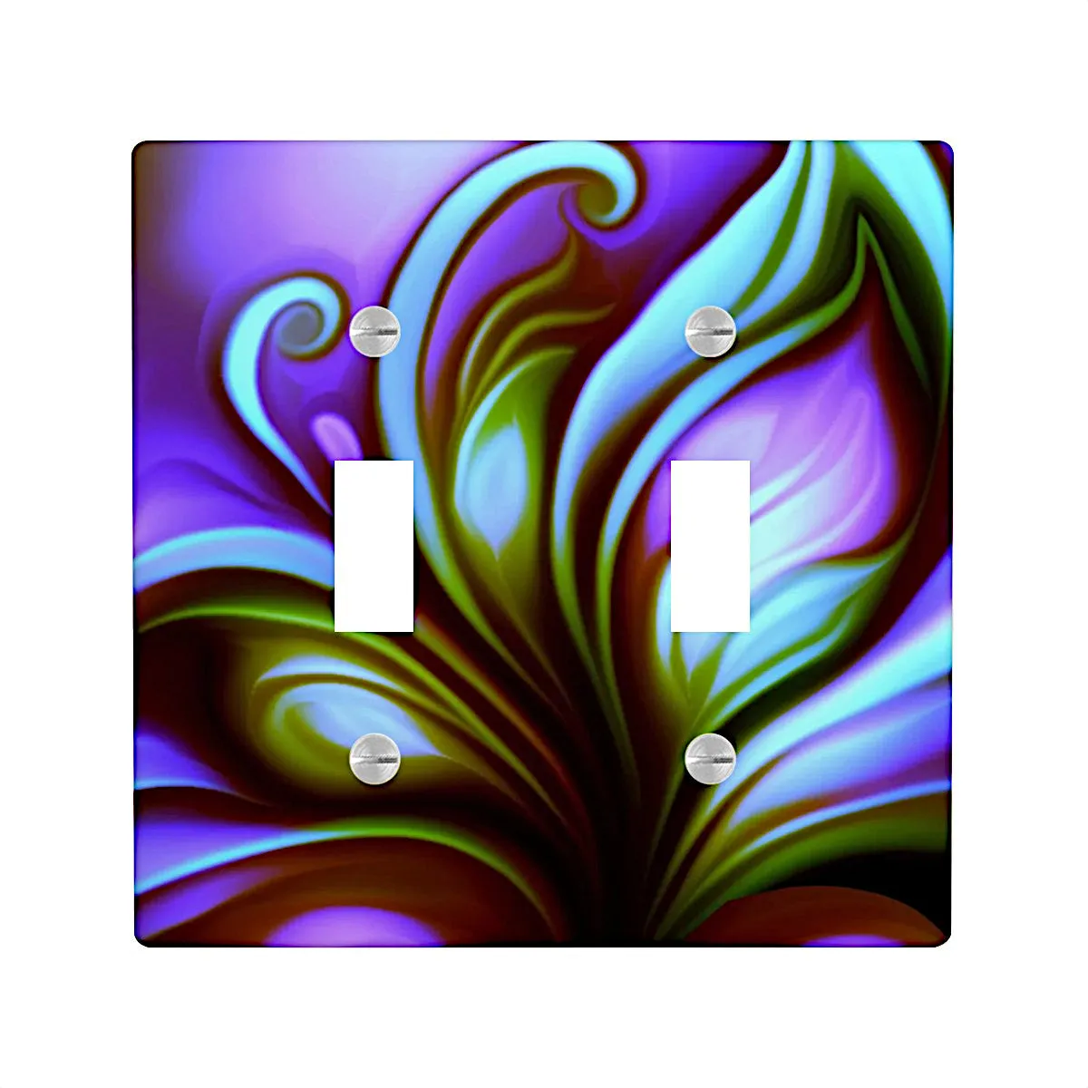 Vivid Purple Switch Plate Cover, Functional Abstract Art Butterfly Home Decor