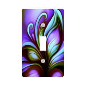 Vivid Purple Switch Plate Cover, Functional Abstract Art Butterfly Home Decor