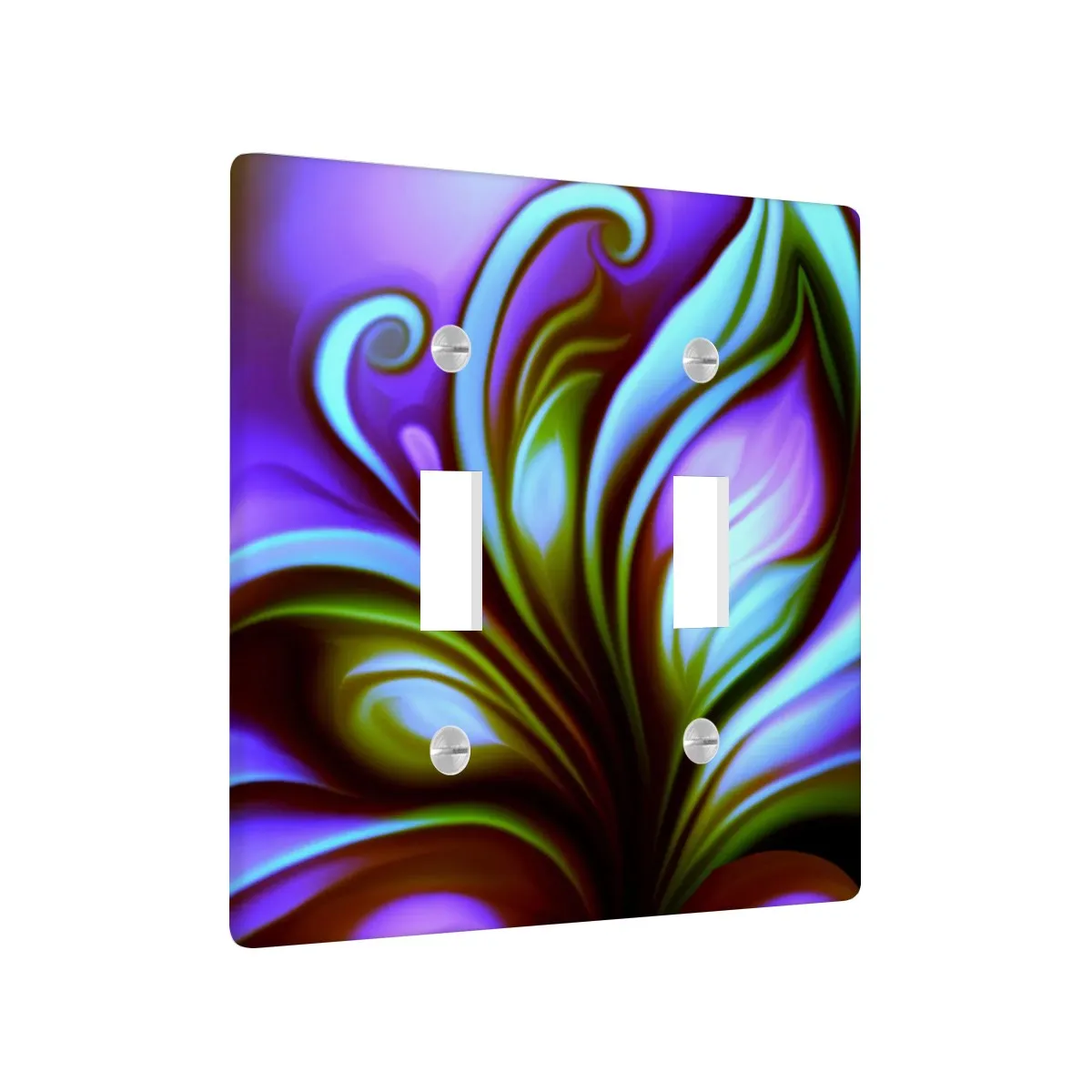 Vivid Purple Switch Plate Cover, Functional Abstract Art Butterfly Home Decor