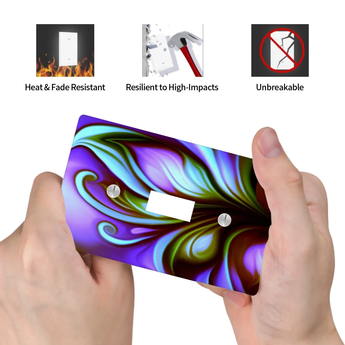 Vivid Purple Switch Plate Cover, Functional Abstract Art Butterfly Home Decor