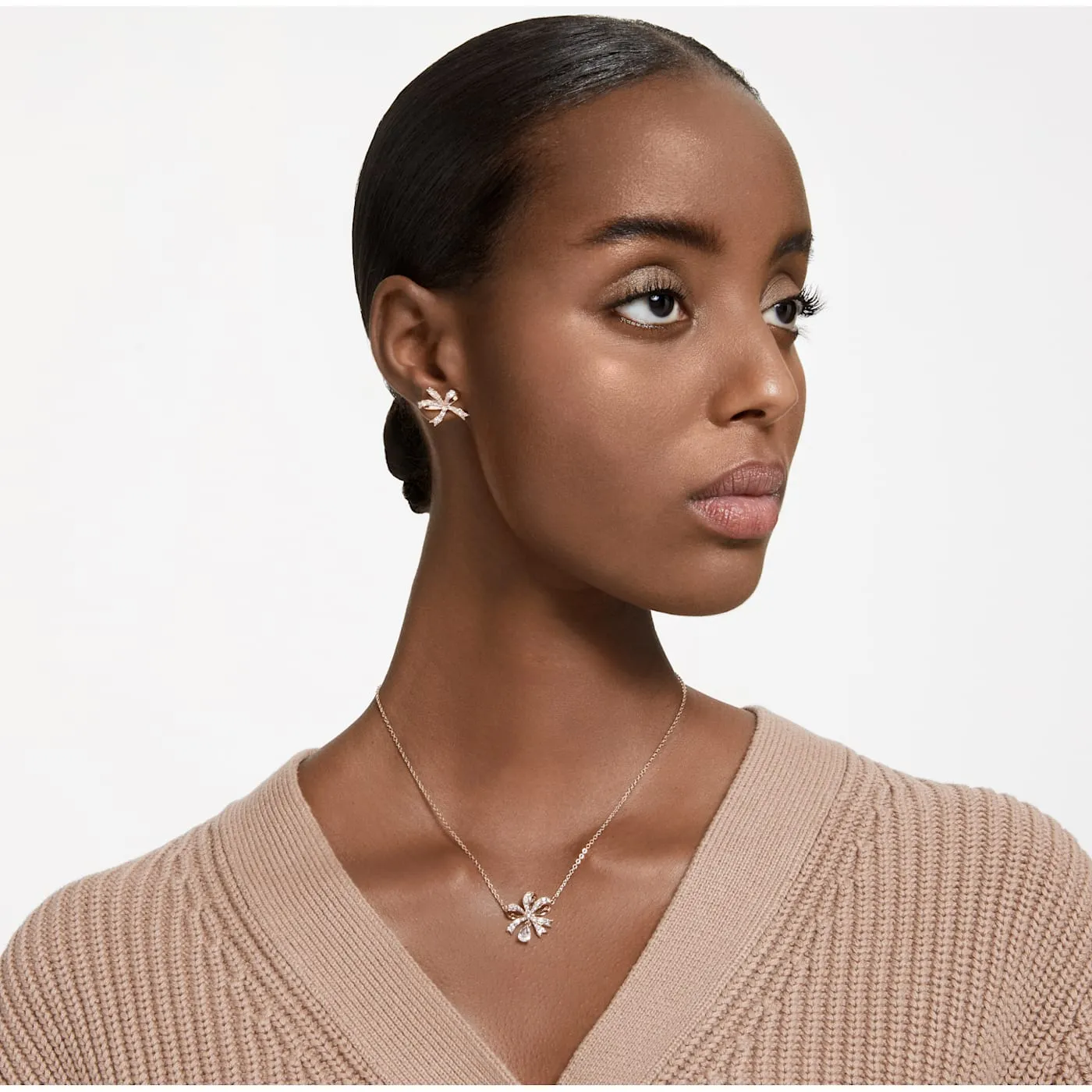 Volta set Bow, White, Rose gold-tone plated 5661680