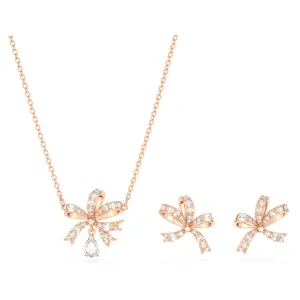 Volta set Bow, White, Rose gold-tone plated 5661680