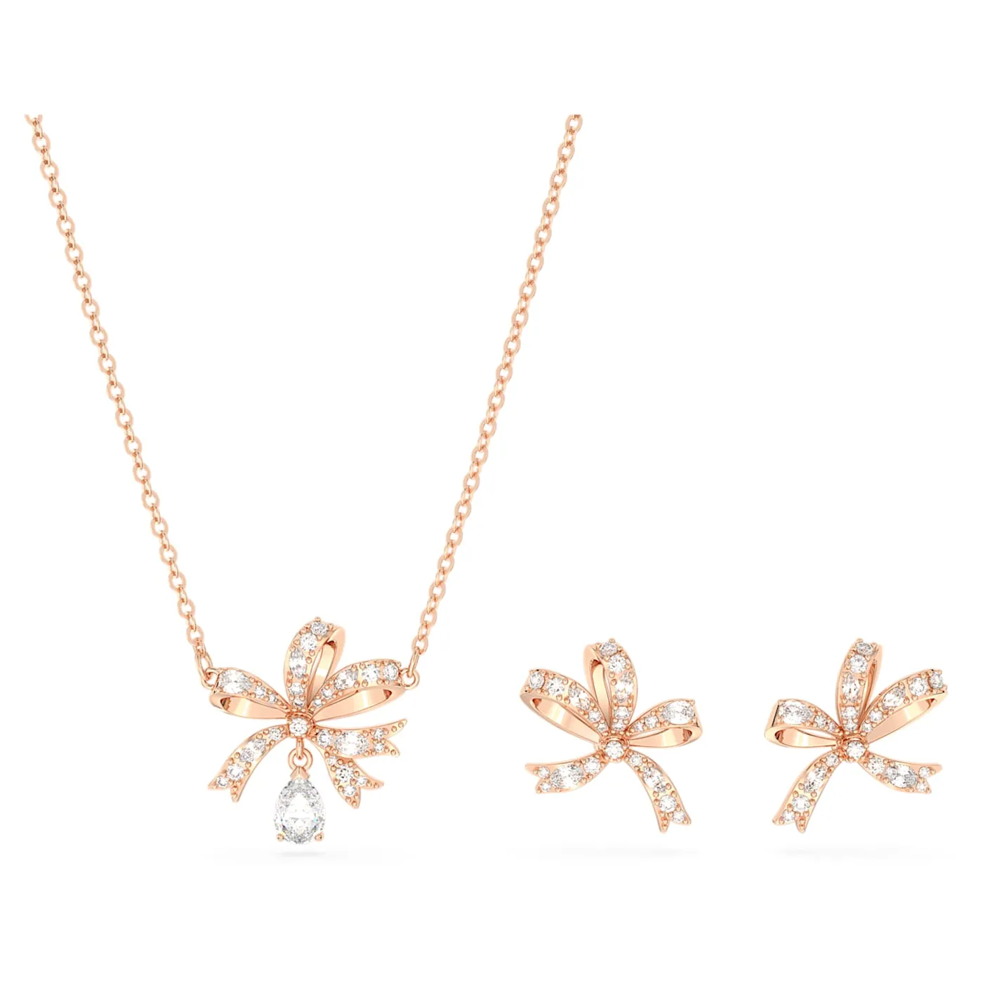 Volta set Bow, White, Rose gold-tone plated 5661680