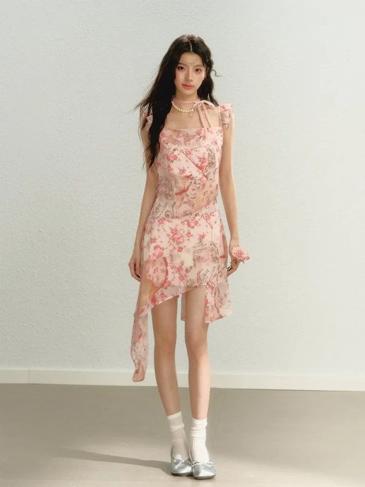 Whispering Blossom Asymmetrical Dress