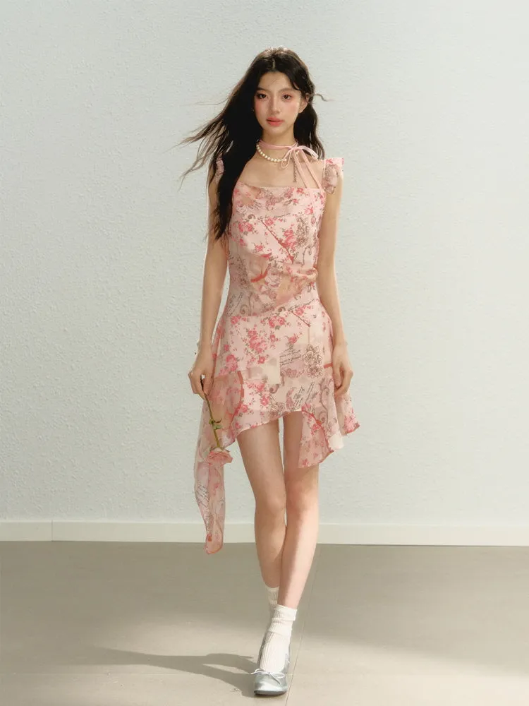 Whispering Blossom Asymmetrical Dress