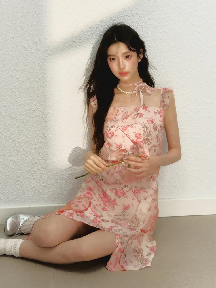 Whispering Blossom Asymmetrical Dress