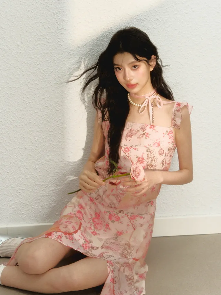 Whispering Blossom Asymmetrical Dress
