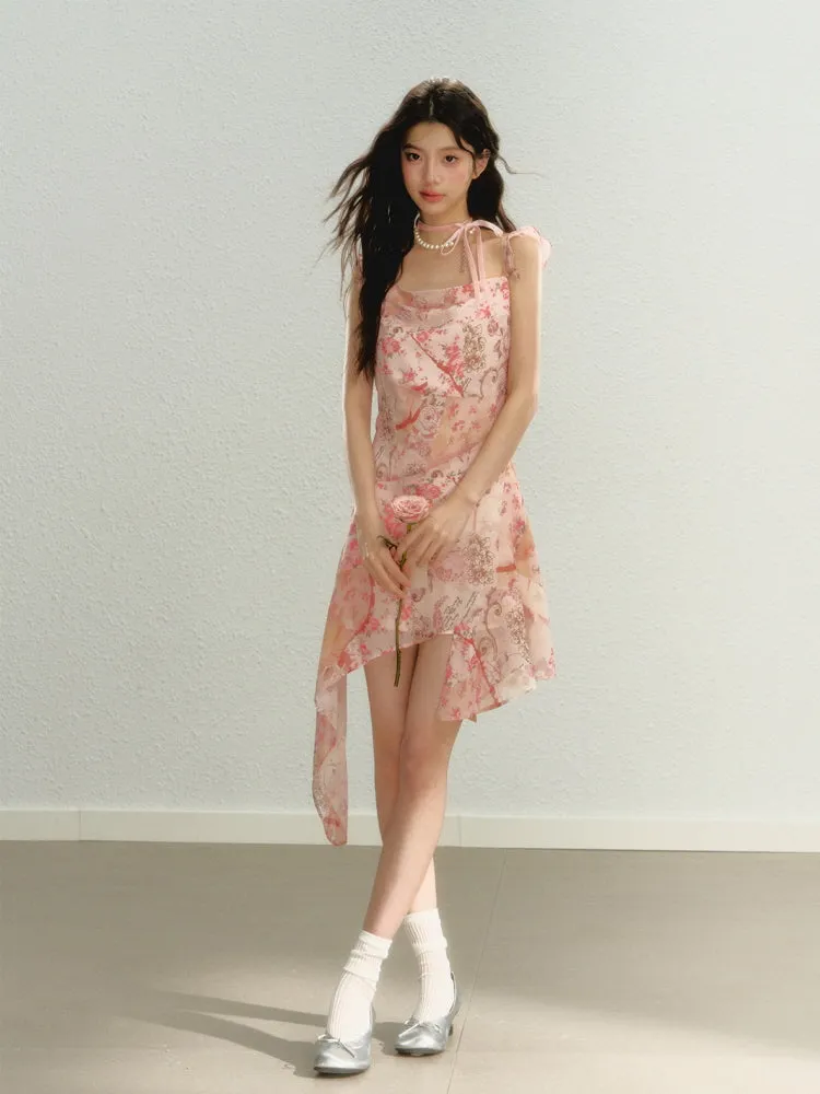Whispering Blossom Asymmetrical Dress