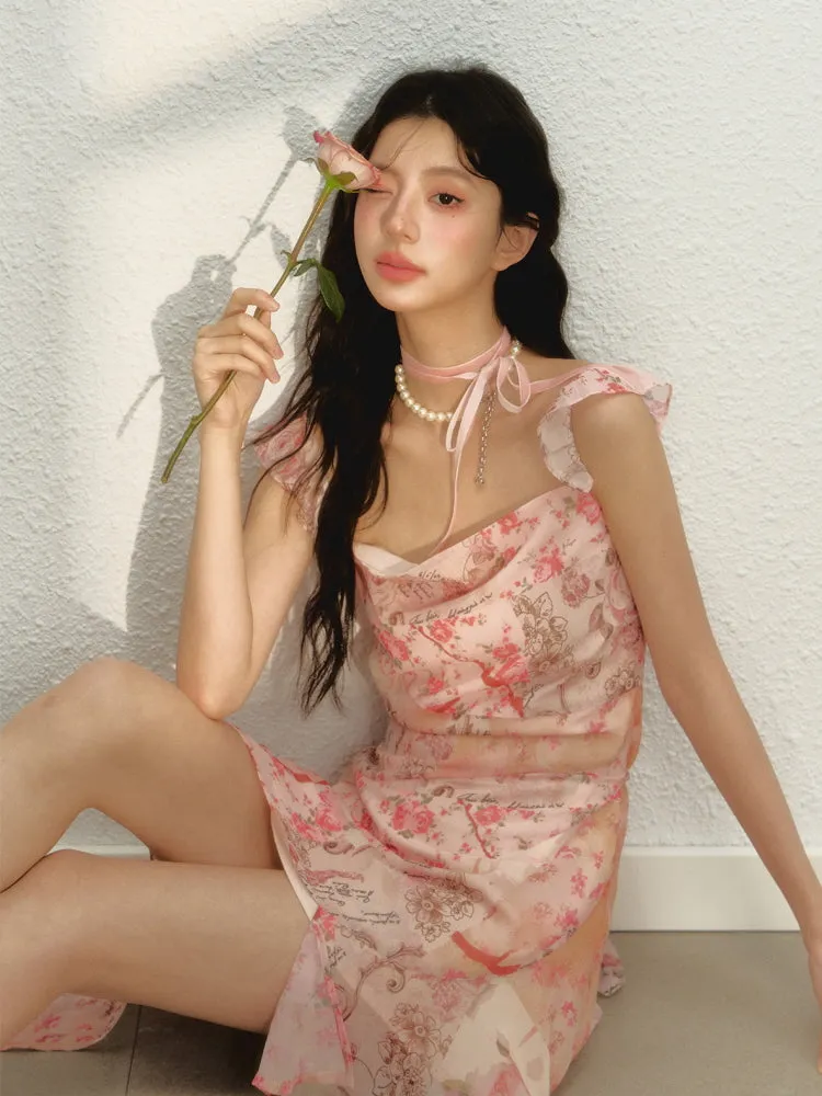 Whispering Blossom Asymmetrical Dress