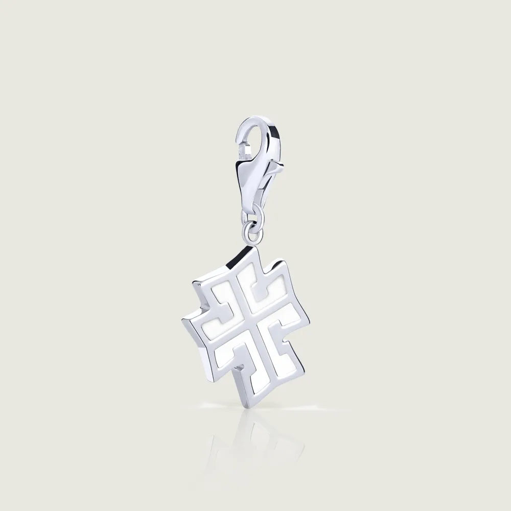 White Cross Dangle Charm
