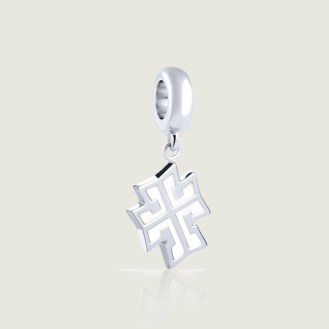 White Cross Dangle Charm