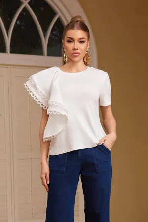 WHITE FLAMENCO FLAIR TOP
