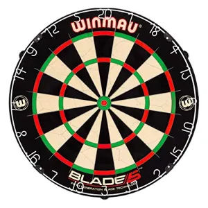 WINMAU Plastic Blade 5 Bristle Dartboard with All-New Thinner Wiring for Higher Scoring and Reduced Bounce-Outs (Multicolour)