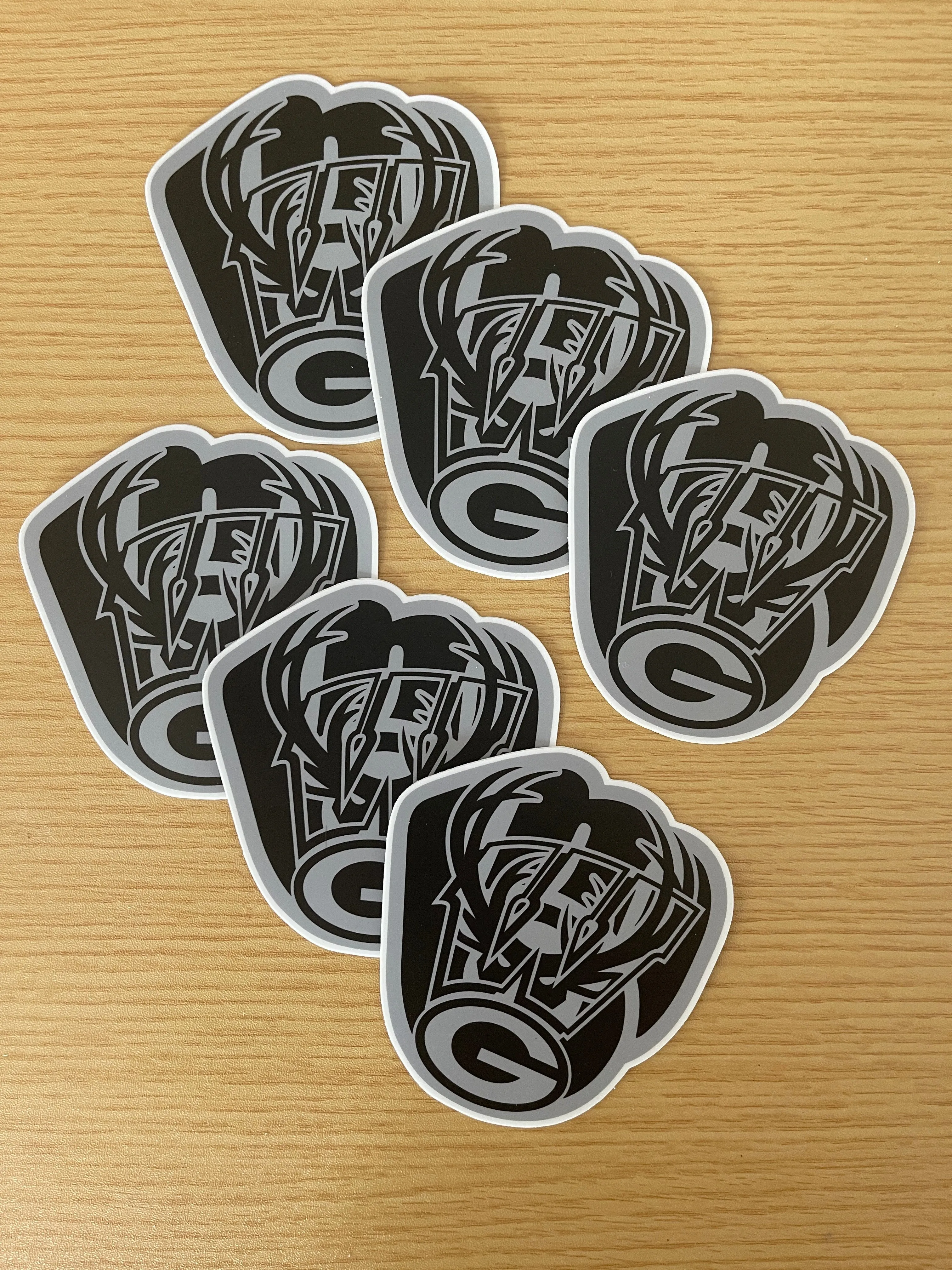 Wisconsin Sports Logo Mash-Up Vinyl Decal 4"