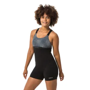 Women's Aquafit-Aquabiking Shorty 1-Piece Swimsuit Elea Bul Black Grey