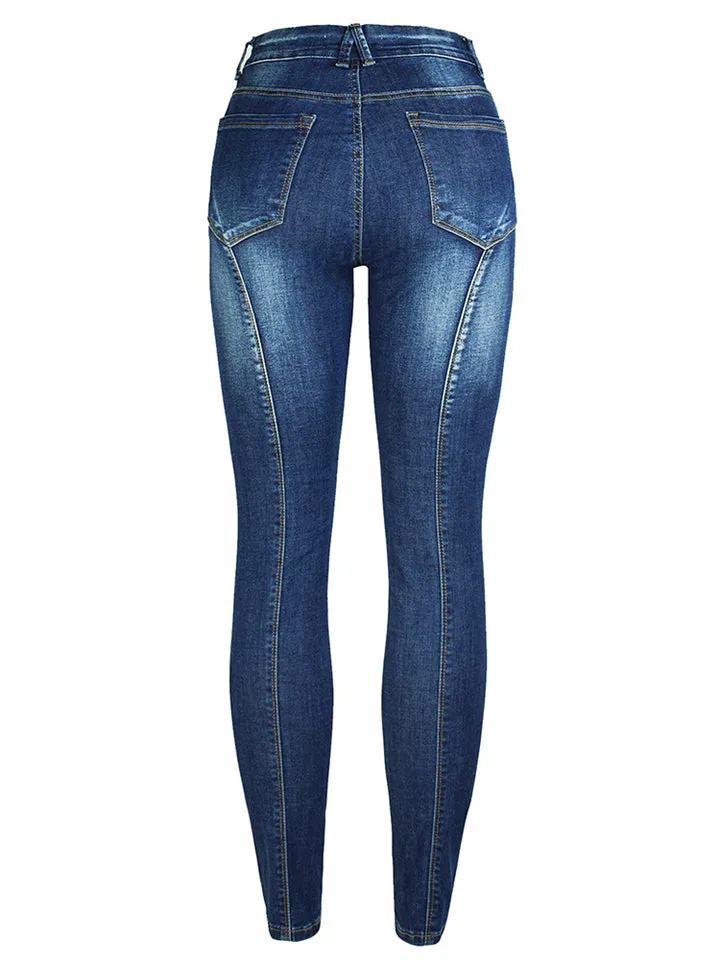 Women's Casual Style Slim Fit Stretchy Classic Denim Pants