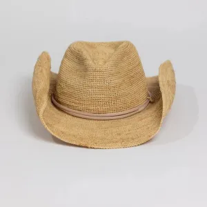 Women's Raffia Crochet Cowboy Hat