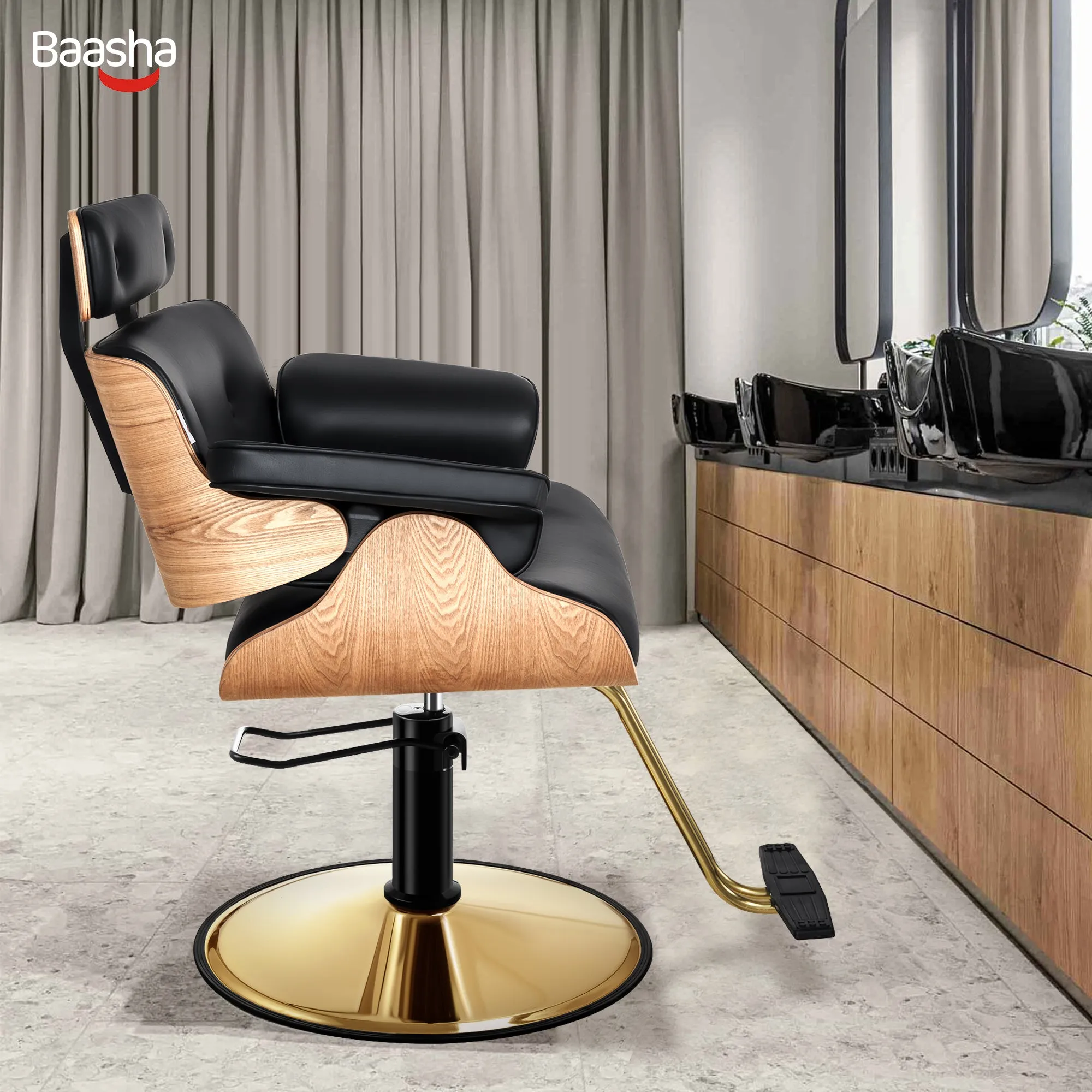Wood Grain Salon Chair BS-110