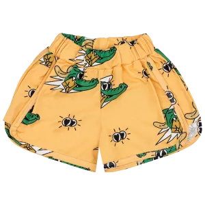 Yellow Golden Gator Retro Shorts - HURRY! Only 2 left