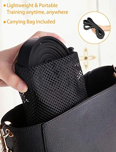 YISSVIC Resistance Band for Workout 35-85LBS Pull Up Band with Door Anchor Carry Pouch for Men Women Exercise Heavy Weight - Black, 2080x32x4.5mm